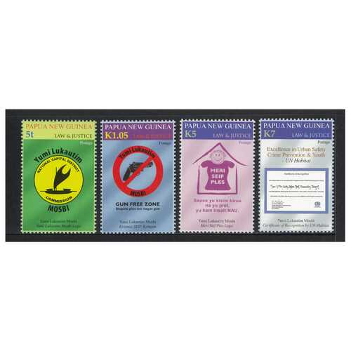 Papua New Guinea 2011 Urban Safety & Crime Prevention/Law & Justice Set of 4 Stamps MUH SG1496/99