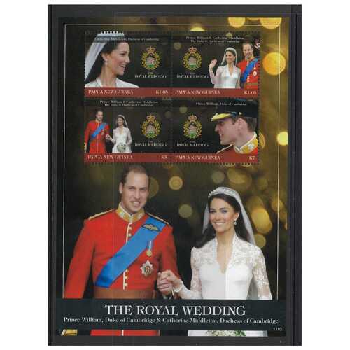 Papua New Guinea 2011 Royal Wedding Mini Sheet of 4 Stamps MUH SG MS1530