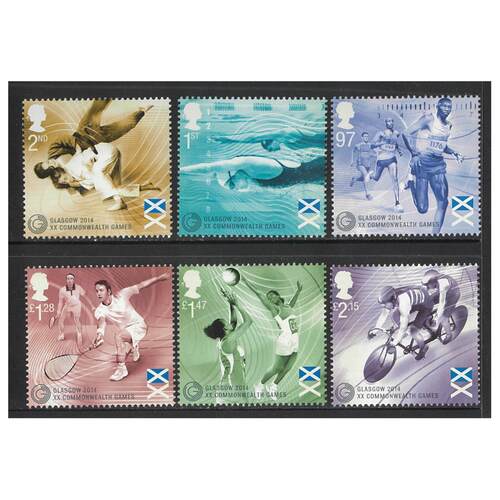 Great Britain 2014 Commonwealth Games Glasgow Set of 6 Stamps SG3619/24 MUH 