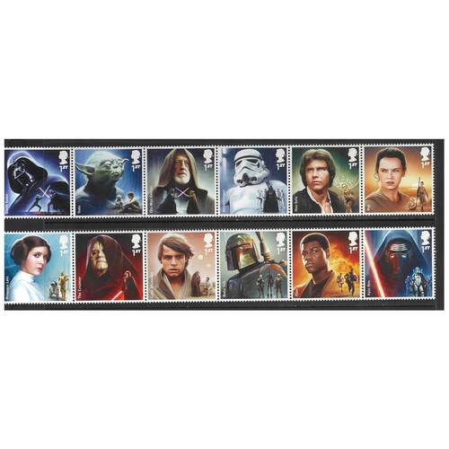 Great Britain 2015 Star Wars 1st Issue Set of 12 Stamps SG3758/69 MUH  