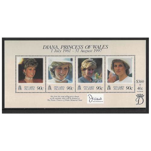 Pitcairn Islands 1998 Diana Princess of Wales Commemoration Mini Sheet SG MS534 MUH