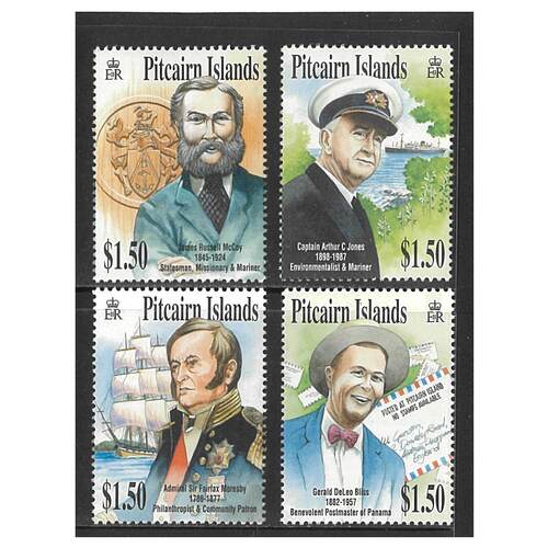 Pitcairn Islands 2002 Island Celebrities Set of 4 Stamps SG614/17 MUH