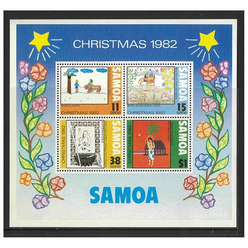 Samoa 1982 Christmas Mini Sheet of 4 Stamps SG MS633 MUH