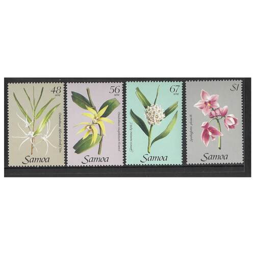 Samoa 1985 Orchids 1st Series Set of 4 Stamps SG688/91 MUH