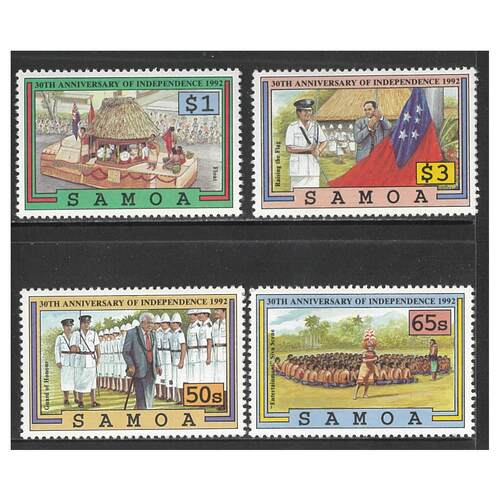 Samoa 1992 30th Anniv of Independence Set of 4 Stamps SG872/75 MUH