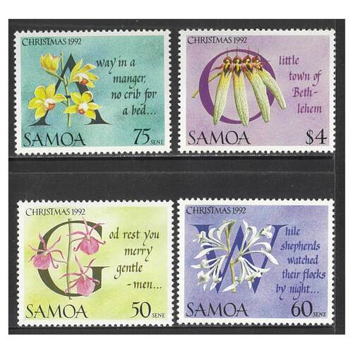 Samoa 1992 Christmas Set of 4 Stamps SG886/89 MUH