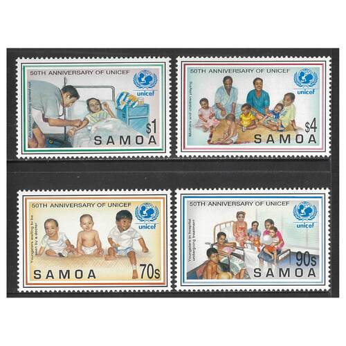 Samoa 1996 50th Anniv of UNICEF Set of 4 Stamps SG1000/03 MUH 