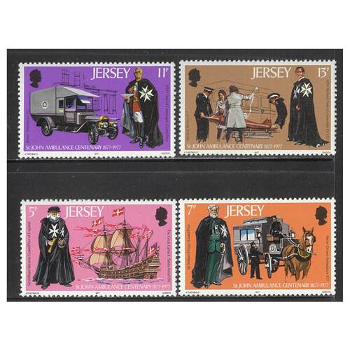 Jersey 1977 Centenary of St John Ambulance Set of 4 Stamps SG 175/78 MUH