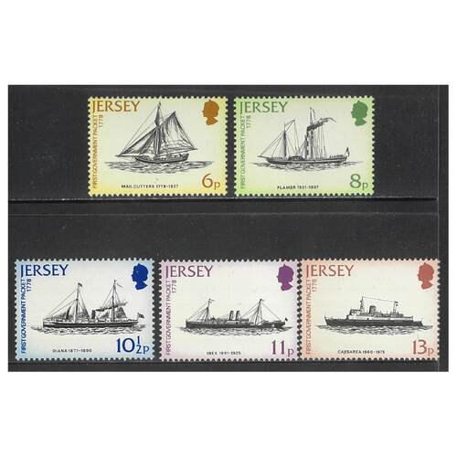 Jersey 1978 Bicentenary of England-Jersey Government Mail Packet Service Set of 5 Stamps SG197/201 MUH