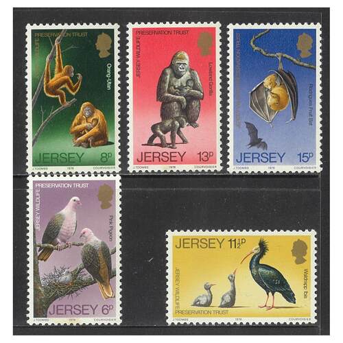 Jersey 1979 Wildlife Preservation Trust 3rd Series Set of 5 Stamps SG217/21 MUH