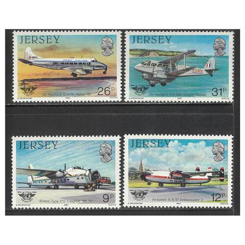 Jersey 1984 Aviation History 2nd Series Set of 4 Stamps SG340/43 MUH