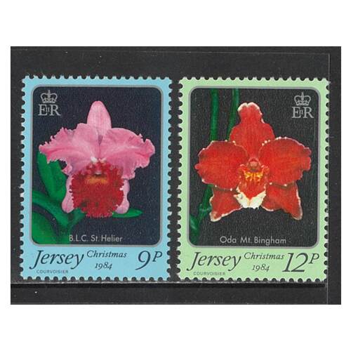 Jersey 1984 Christmas/Flowers Set of 2 Stamps SG350/51 MUH