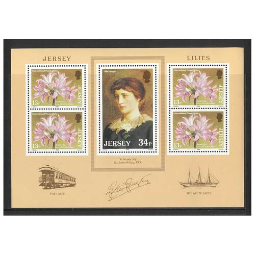 Jersey 1986 Lilies Mini Sheet of 5 Stamps SG MS382 MUH