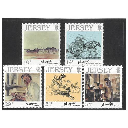 Jersey 1986 Birth Centenary of Edmund Blampied Set of 5 Stamps SG397/401 MUH