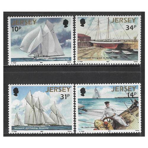 Jersey 1987 Racing Schooner Westward Set of 4 Stamps SG405/08 MUH