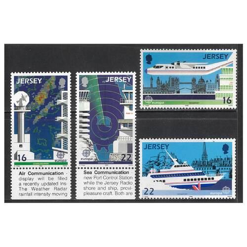 Jersey 1988 Europa/Transport & Communications Set of 4 Stamps SG443/46 MUH