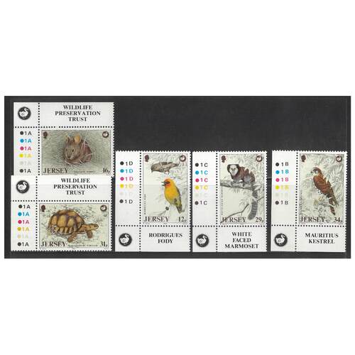 Jersey 1988 Wildlife Preservation Trust 5th Series/Birds Set of 5 Stamps SG447/51 MUH