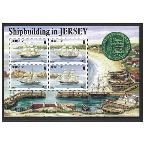 Jersey 1992 Shipbuilding Mini Sheet of 4 Stamps SG MS583 MUH