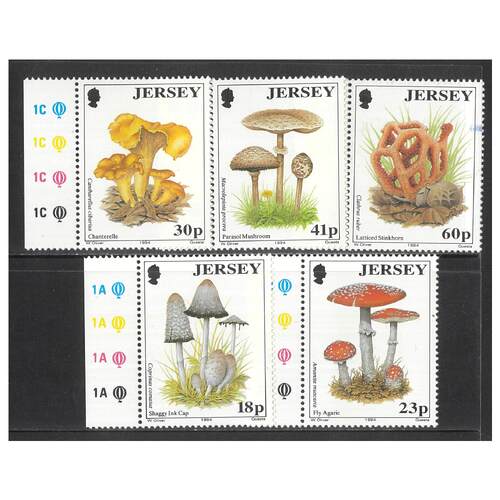 Jersey 1994 Mushrooms/Fungi Set of 5 Stamps SG644/48 MUH