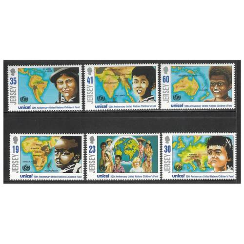 Jersey 1996 50th Anniv of UNICEF Set of 6 Stamps SG732/37 MUH