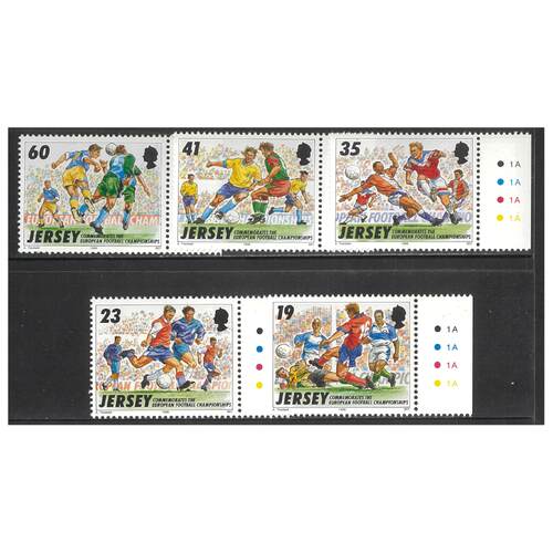 Jersey 1996 European Football Championship, England Set of 5 Stamps SG741/45 MUH