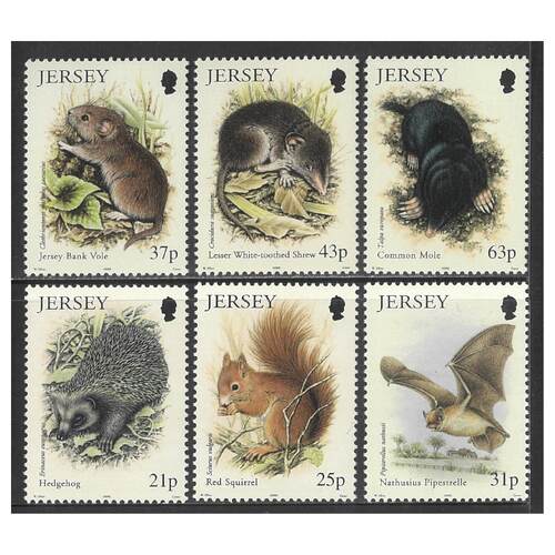 Jersey 1999 Small Mammals Set of 6 Stamps SG911/16 MUH