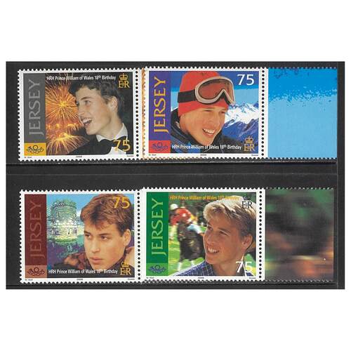 Jersey 2000 18th Birthday of Prince William Set of 4 Stamps SG954/57 MUH