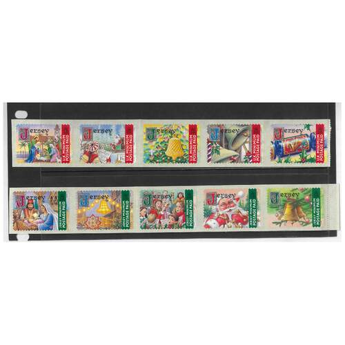 Jersey 2001 Christmas/Bells Set of 10 Stamps Self-adhesive SG1014/23 MUH