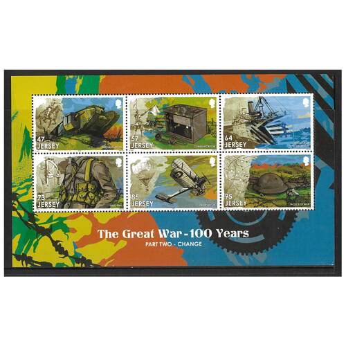 Jersey 2015 Centenary of the Great War WWII 2nd Issue Mini Sheet of 6 Stamps SG1983 MUH