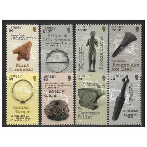 Jersey 2017 Ancient Artefacts Set of 8 Stamps SG2140/47 MUH