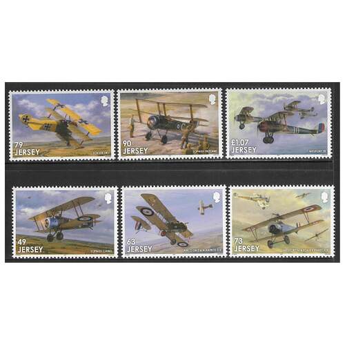 Jersey 2017 Centenary of the Great War WWI 4th Issue/Airplanes Set of 6 Stamps SG2176/81 MUH