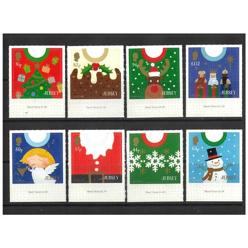 Jersey 2018 Christmas/Jumpers Set of 8 Stamps Self-adhesive SG2318/25 MUH