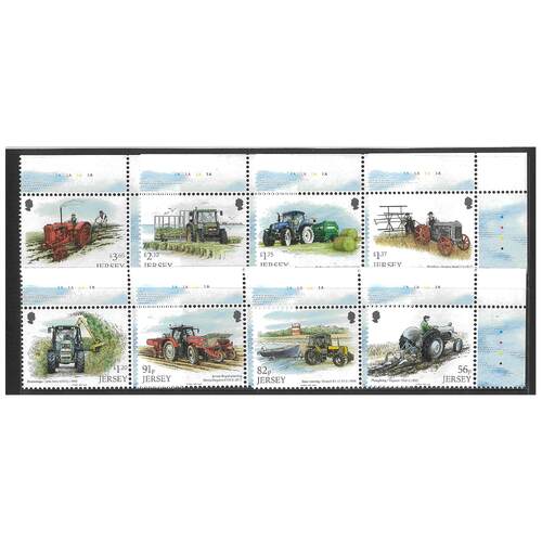 Jersey 2022 Tractors Working In Jersey Set of 8 Stamps MUH