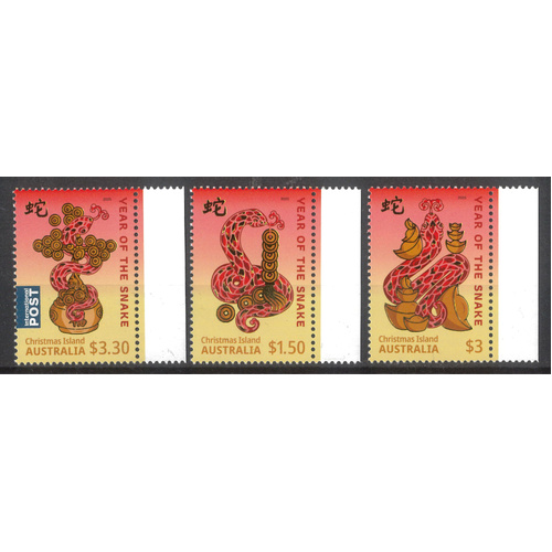 Christmas Island 2025 Year of The Snake Set/3 Stamps MUH