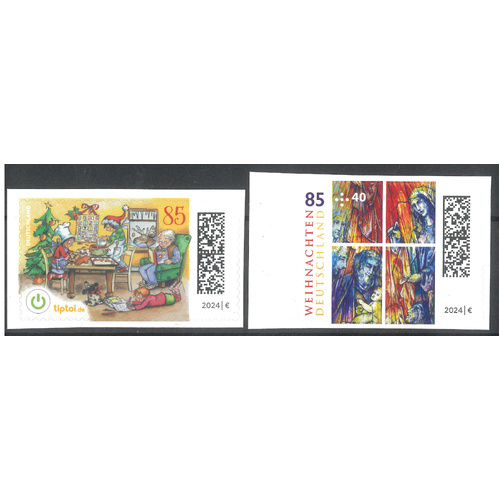 Germany 2024 Christmas Set of 2 Self-adhesive Stamps MUH