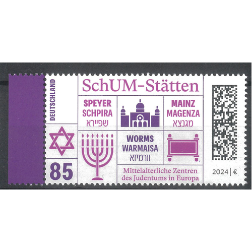 Germany 2024 Medieval Centres of Judaism Single Stamp MUH