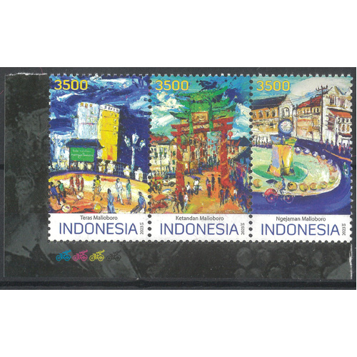 Indonesia 2023 Malioboro Yogyakarta Strip of 3 Stamps MUH