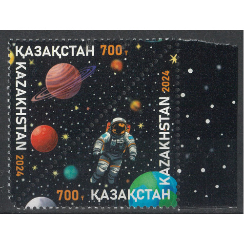 Kazakhstan 2024 Space Exploration Set/2 Triangle Stamps MUH