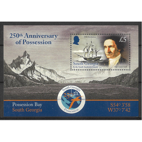 South Georgia & South Sandwich Islands 2025 Possession 250th Anniv Mini Sheet MUH