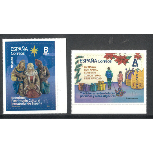 Spain 2024 Christmas Set of 2 Self-adhesive Stamps MUH