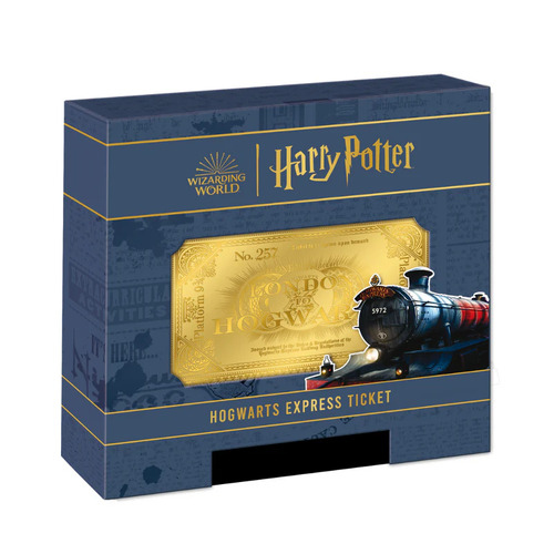 Harry Potter HOGWARTS EXPRESS TICKET 0.5g Gold note Coin $50 Tala Samoa 2024 