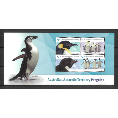 AAT 2022 Penguins 4-Stamp Mini Sheet MUH