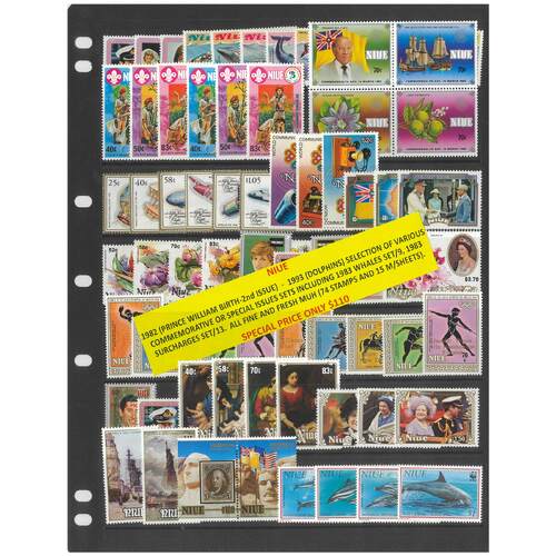 Niue 1982-93 Selection of Commemorative Sets 74 Stamps & 15 Mini Sheets MUH #268