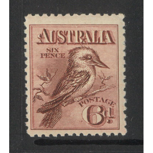 Australia 1914 Engraved 6d Kookaburra Stamp SG19 Good Centring MUH #AUBK