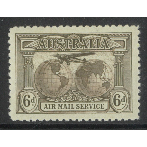 Australia 1931 Sepia Air Mail Service 6d Stamp SG139 Mint Unhinged #AUBK