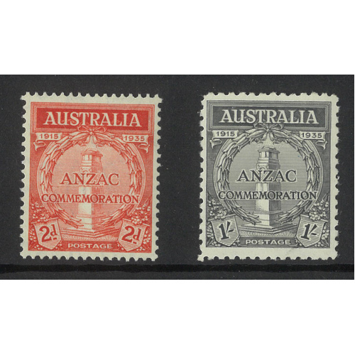 Australia 1935 ANZAC Anniversary Set/2 Stamps SG154/55 BW164/65 MUH #AUBK