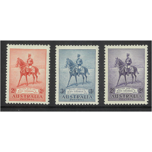 Australia 1935 Silver Jubilee Set of 3 Stamps SG156/58 Mint Unhinged #AUBK