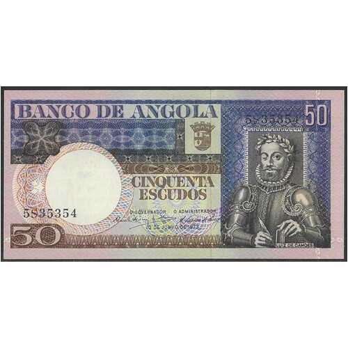 Angola 1973 Fifty Escudos Banknote P106 Unc