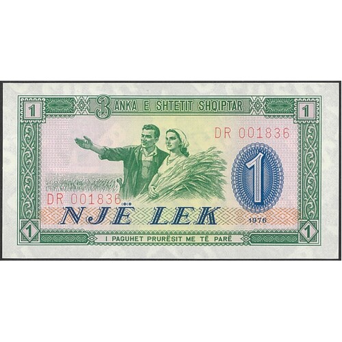 Albania 1976 One Leke Banknote P40 Unc