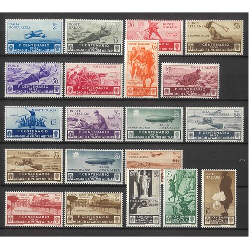 Italy 1934 Military Medal Anniversary Set/20 Stamps Michel 494/513 MUH #EU167